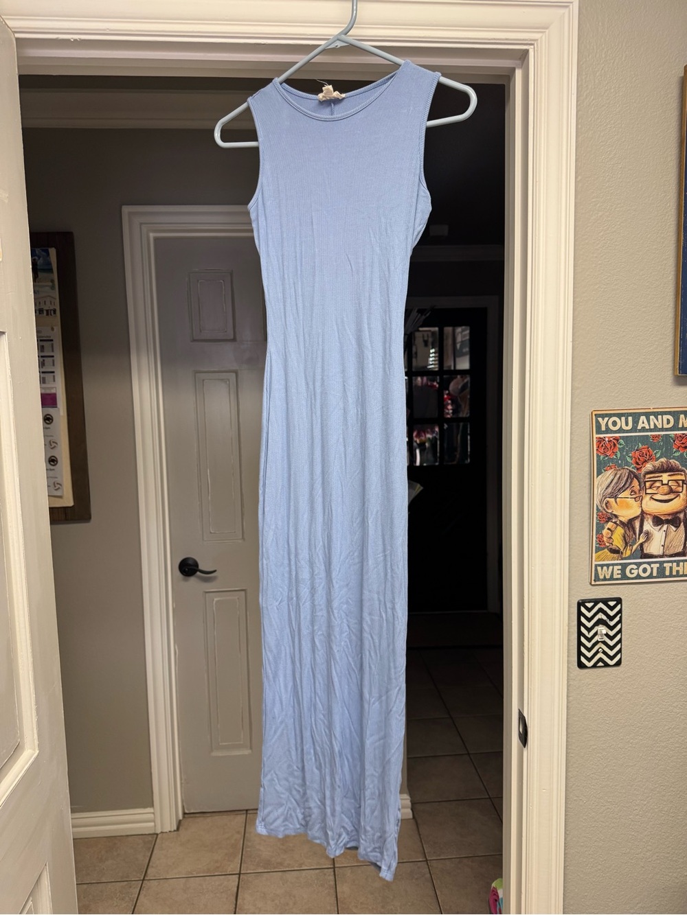 Light Blue Sleeveless Maxi Dress